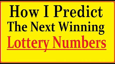 Predicting Winning Lottery Numbers .